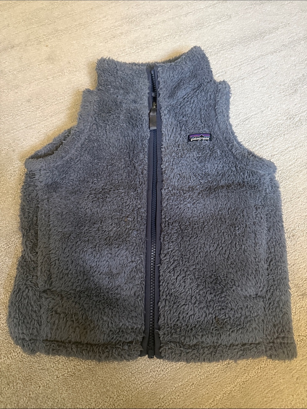 Patagonia Gray Sherpa Fleece Vest with Logo